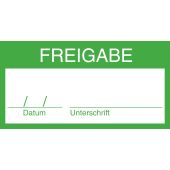Qualitätskennzeichnung "Freigabe", Folie (0,1 mm), grün, 62 x 32 mm, 10 Stück je Bogen