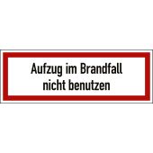 Feuerwehrzeichen "Aufzug im Brandfall nicht benutzen", DIN 4066