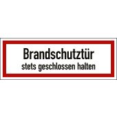 Brandschutztürzeichen "Brandschutztür stets geschlossen halten", DIN 4066