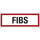 Feuerwehrzeichen Textschild "FIBS", DIN 4066