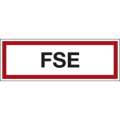 Feuerwehrzeichen Textschild "FSE", DIN 4066