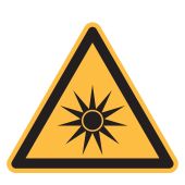 Warnzeichen "Warnung vor optischer Strahlung" [W027], ASR A1.3 / ISO 7010