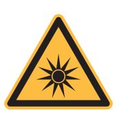 Warnzeichen "Warnung vor optischer Strahlung" [W027], ASR A1.3 / ISO 7010