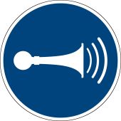 Aufkleber Akustisches Signal geben, Folie, selbstklebend, 200 x 0,1 mm, ISO 7010, M029