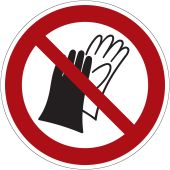 Verbotsschild "Benutzen von Handschuhen verboten" [P028], ASR A1.3 / ISO 7010