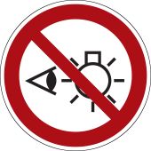 Verbotsschild "Nicht in die Lichtquelle schauen" [P075], ISO 7010