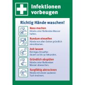 Sicherheitsaushang "Infektionen vorbeugen - Richtig Hände waschen!", Folie (0,1 mm), 148 x 210 x 0,1 mm  