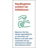 Handhygiene schützt vor Infektionen, mehrfarbig, Folie, selbstklebend, 70 x 150 x 0,1 mm
