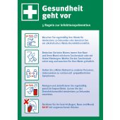 Sicherheitsaushang "Gesundheit geht vor - 5 Regeln zur Infektionsprävention", Folie (0,1 mm), 210 x 297 x 0,1 mm  