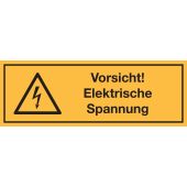 Warnzeichen Kombischild "Warnung vor elektrischer Spannung", Folie (0,1 mm), 210 x 74 mm, selbstklebend
