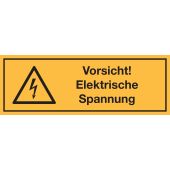 Warnzeichen Kombischild "Warnung vor elektrischer Spannung", Folie (0,1 mm), 210 x 74 mm, selbstklebend