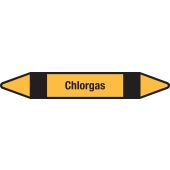Fließrichtungspfeil "Chlorgas", DIN 2403, G503