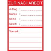Qualitätskennzeichnung: Zur Nacharbeit, rot, Folie, selbstklebend, 62 x 88 x 0,1 mm
