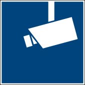 Schild zur Videoüberwachung "Kamera" blau
