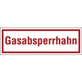 Hinweisschild "Gasabsperrhahn", rot/schwarz