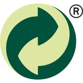Wertstoffkennzeichnung "Grüner Punkt", grün