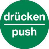 drücken/push, grün, Folie, selbstklebend, 100 x 0,1 mm