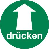 drücken - Pfeil oben, grün, Folie, selbstklebend, 100 x 0,1 mm