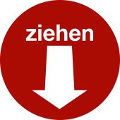 ziehen - Pfeil unten, rot, Folie, selbstklebend, 100 x 0,1 mm