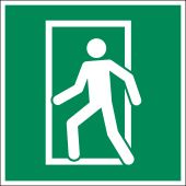 Rettungszeichen "Ausgangstür für Nebenfluchtwege, die nicht über Hauptfluchtwege führen" [D-E021], 55 / 8 mcd langnachleuchtend, LimarLite®, DIN 4844-2 / ISO 7010