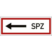Feuerwehrzeichen "SPZ Pfeil nach links", DIN 4066