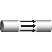 Rohrleitungsband "Pfeil in Fließrichtung", weiß/schwarz, DIN 2403