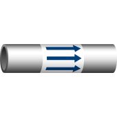 Rohrleitungsband "Pfeil in Fließrichtung", weiß/blau, DIN 2403