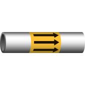 Rohrleitungsband "Pfeil in Fließrichtung", gelb/schwarz, DIN 2403