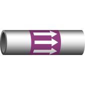 Bänder zur Rohrleitungskennzeichnung Pfeil weiß, Band violett, 76 mm