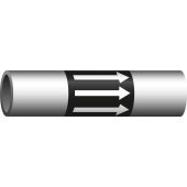 Rohrleitungsband "Pfeil in Fließrichtung", schwarz/weiß, DIN 2403