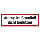 Feuerwehrzeichen "Aufzug im Brandfall nicht benutzen", DIN 4066