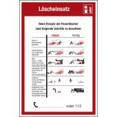 Sicherheitsaushang "Löscheinsatz" Kunststoff (1 mm), 200 x 300 x 1 mm