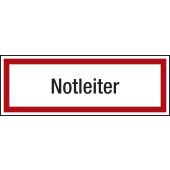 Feuerwehrzeichen Textschild "Notleiter" Kunststoff (1 mm), 297 x 105 x 1 mm, DIN 4066