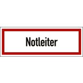Feuerwehrzeichen Textschild "Notleiter" Kunststoff (1 mm), 297 x 105 x 1 mm, DIN 4066