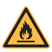 Warnzeichen "Warnung vor feuergeährlichen Stoffen" [W021], ASR A1.3 / ISO 7010