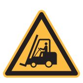 Warnzeichen "Warnung vor Flurförderzeugen" [W014], ASR A1.3 / ISO 7010