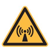 Warnzeichen "Warnung vor nicht ionisierender, elektrischer Strahlung" [W005], ASR A1.3 / ISO 7010