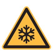 Warnzeichen "Warnung vor niedrigen Temperatur/Frost" [W010], ASR A1.3 / ISO 7010