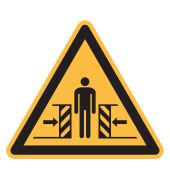 Warnzeichen "Warnung vor Quetschgefahr" [W019], ASR A1.3 / ISO 7010