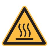 Warnzeichen "Warnung vor heißer Oberfläche" [W017], ASR A1.3 / ISO 7010