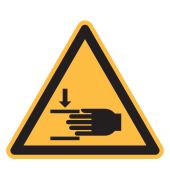 Warnzeichen "Warnung vor Handverletzungen" [W024], ASR A1.3 / ISO 7010