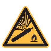 Warnzeichen "Warnung vor Gasflaschen" [W029], ASR A1.3 / ISO 7010