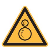 Warnzeichen "Warnung vor gegenläufigen Rollen" [W025], ASR A1.3 / ISO 7010