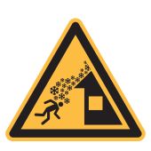 Warnzeichen "Warnung vor Dachlawine" [W040], ISO 7010