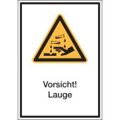 Warnzeichen "Vorsicht! Lauge" [W023], ASR A1.3 / ISO 7010