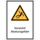 Warnzeichen Kombischild "Vorsicht! Absturzgefahr" [W008], ASR A1.3 / ISO 7010