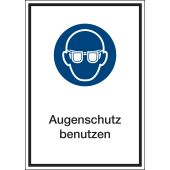 Gebotszeichen "Augenschutz benutzen" [M004], ASR A1.3 / ISO 7010, Kombischild