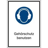 Gebotszeichen "Gehörschutz benutzen" [M003], ASR A1.3 / ISO 7010, Kombischild