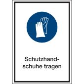 Gebotszeichen "Schutzhandschuhe tragen" [M009], ASR A1.3 / ISO 7010, Kombischild