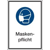 Gebotszeichen "Maskenpflicht" [M016], ASR A1.3 / ISO 7010, Kombischild